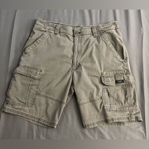 Wrangler Cargo Shorts Mens 36 Relaxed Fit Grey Stretch Cotton Blend
